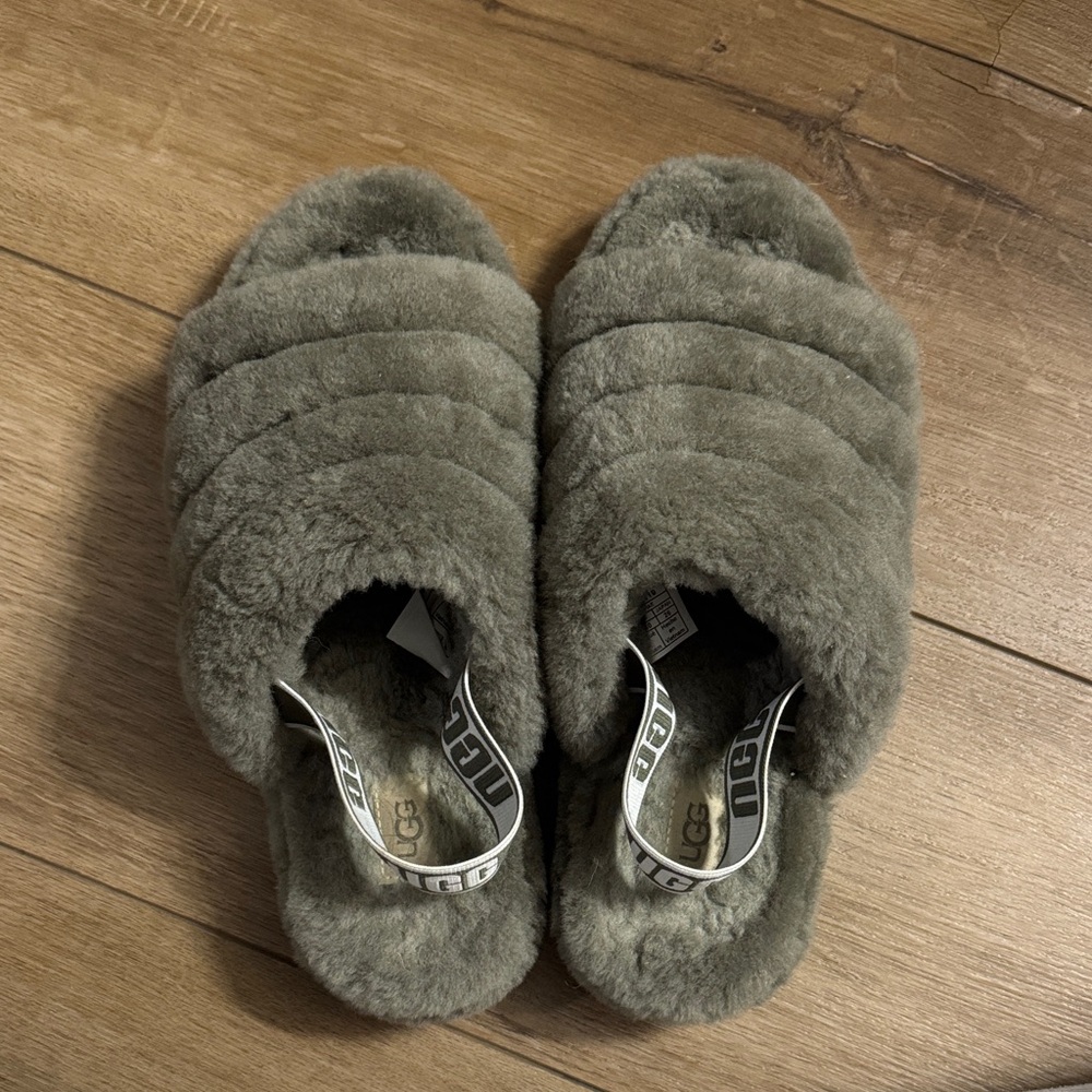 UGG Women's Plush Green Slippers